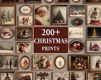 Vintage Christmas Print Bundle: 200+ Winter Holiday Gallery Wall Set (Digital Download)