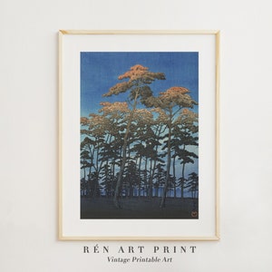 Arte de pared imprimible japonés / Grabado en madera japonés / Pintura japonesa antigua / Impresión digital de paisaje japonés / Impresión de arte asiático