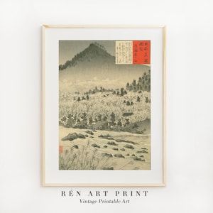 Arte de pared japonés / Arte imprimible japonés vintage / Arte de pared imprimible asiático / Grabado en madera japonés / Impresión de pintura de paisaje japonés