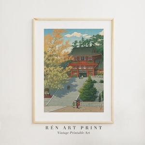 Arte mural japonés / Impresión artística japonesa vintage / Arte mural asiático imprimible / Impresión en madera japonesa / Descarga digital de pintura japonesa