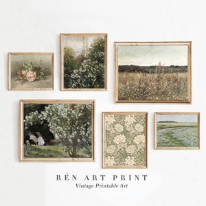 French Country Gallery Wall Print Set | Vintage Spring Prints | Landscape Painting Printable Wall Art | Farmhouse Wall Decor | Antique Print