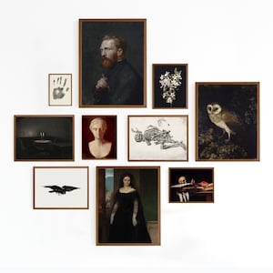 Dark Academia Gallery Wall Print Set of 10 | Vintage Art Prints | Moody Gallery Wall Set | Antique Victorian Art Decor | Printable Art