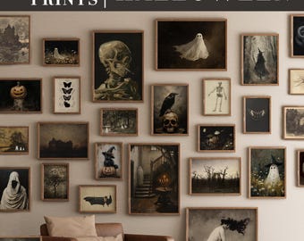 Vintage Halloween Prints | Spooky Gothic Gallery Wall Decor (Digital Download)