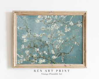 Lámina de Van Gogh "Almendro en flor" / Arte mural francés vintage (Descarga digital)