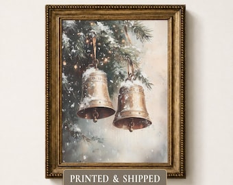 Christmas Bells Vintage Print | Holiday Farmhouse Wall Decor (Printed & Shipped)
