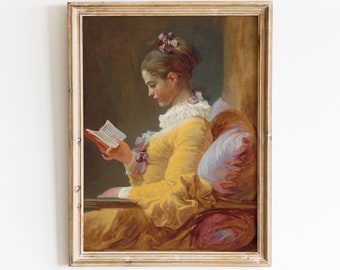 Victorian Woman Reading Portrait | Antique Printable Art (Digital Download)