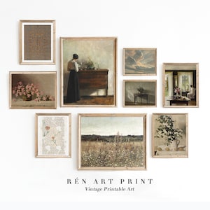Vintage French Country Prints | Antique Painting Gallery Wall Set (Digital Download)