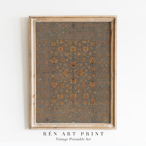 Antique Textile Wall Art | Vintage Tapestry Digital PRINTABLE | Rug Pattern Wall Art | Modern Farmhouse Wall Decor | Eclectic Art Print
