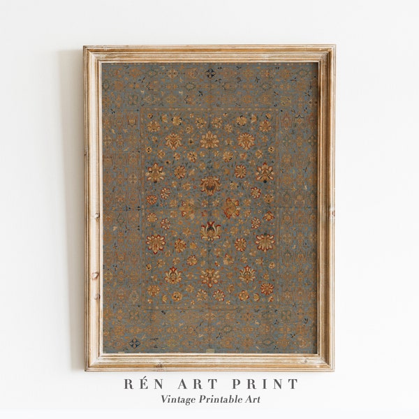 Vintage Textile Art Print | Antique Rug Wall Decor (Digital Download)