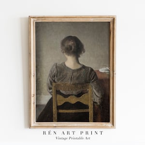 Moody Portrait Painting | Vintage Woman Portrait Wall Art | Woman Painting Art Print | Moody Wall Art | Antique Woman Printable Wall Art