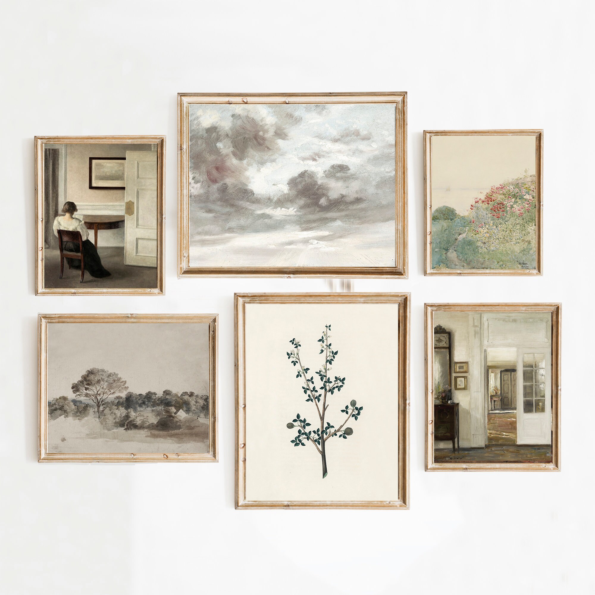 Vintage French Country Gallery Wall Art Set | Antique Neutral Prints ...