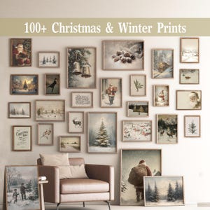 Vintage Christmas Printables | Christmas Gallery Wall Set | Farmhouse Winter Prints | Holiday Gallery Wall Prints | Digital Xmas Wall Decor