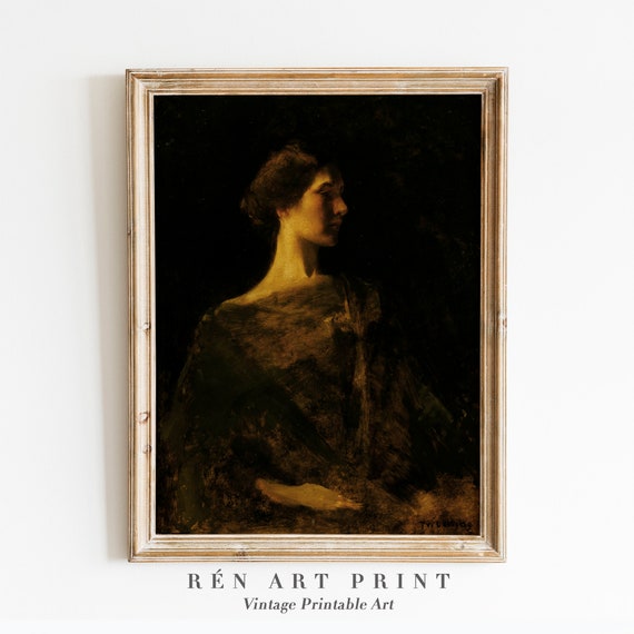 Vintage Woman Portrait Print | Dark Academia Wall Art (Digital Download)