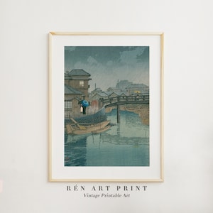 Arte de pared japonés / Impresión de arte japonés vintage / Arte de pared imprimible asiático / Impresión en madera japonesa / Descarga digital de pintura japonesa