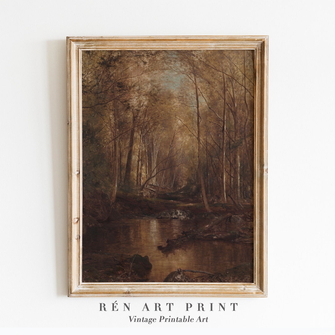 Vintage Autumn Forest Painting | Rustic Fall Wall Art (digital Download ...