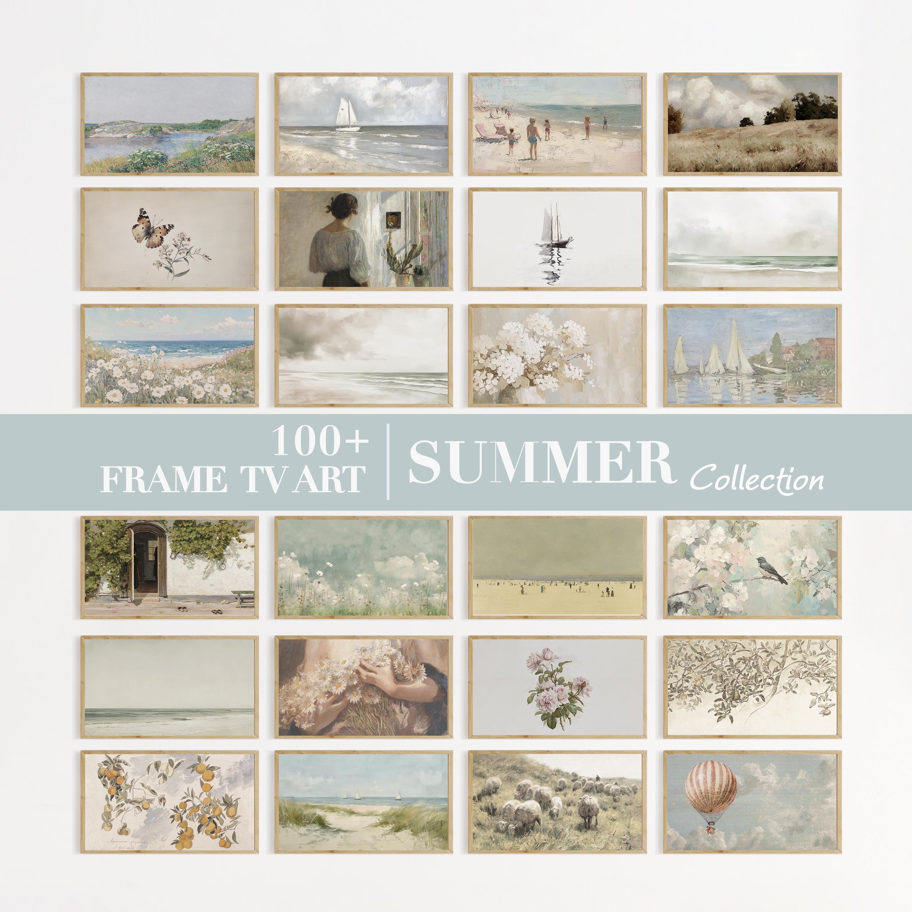 Vintage Summer Frame TV Bundle | Coastal Frame TV Art Set | Neutral Samsung Frame TV Art | French Country Frame Tv Art | Summer Tv Art Set