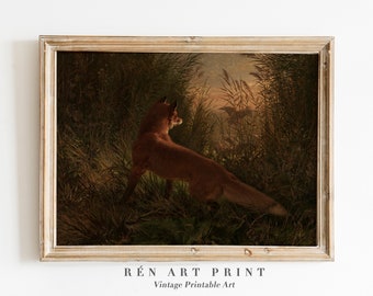 Vintage Fox Painting | Rustic Animal Wall Art (Digital Download)