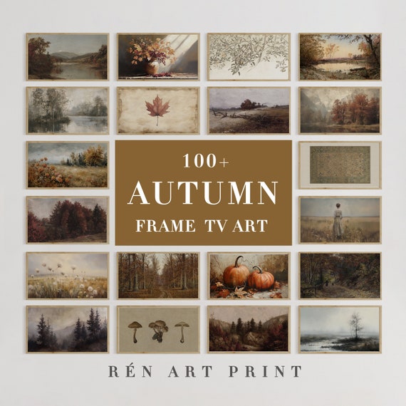 Vintage Autumn Landscape Art | Samsung Frame TV Art (Digital Download)