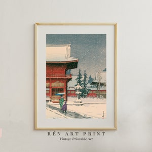 Vintage Japanese Painting | Japanese Artwork  | Japanese Wall Art | Antique Winter Painting | Japanese DIGITAL DOWNLOAD | PRINTABLE Art