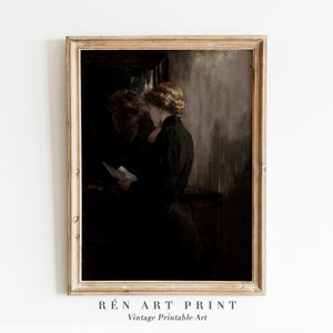 Stimmungsvolle Frau Porträt Druck | Dark Academia Dekor | Stimmungsvolle Wandkunst | Vintage Frauenbild | Druckbare Wandkunst | Viktorianische Malerei Druck