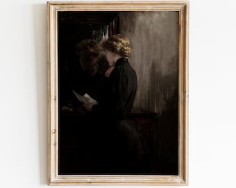 Vintage Woman Portrait Print | Dark Academia Victorian Wall Art (Digital Download)