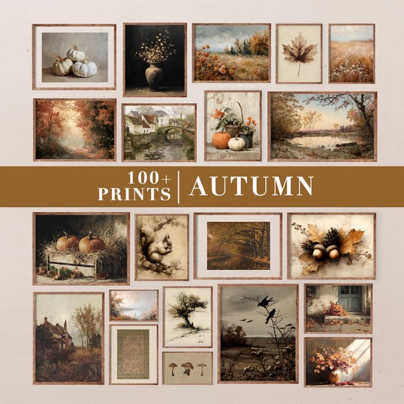 Vintage Autumn Prints | Rustic Cottagecore Gallery Wall Set (Digital Download)