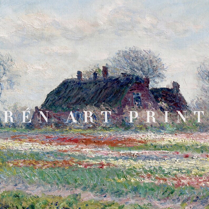 Monet Spring Flower Field Painting | Vintage Landscape Print (digital ...
