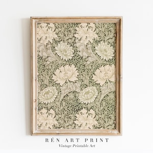 Vintage Textile Wall Art | Antique Tapestry Printable Wall Art | Modern Farmhouse Eclectic Art Print | William Morris Print Digital Download
