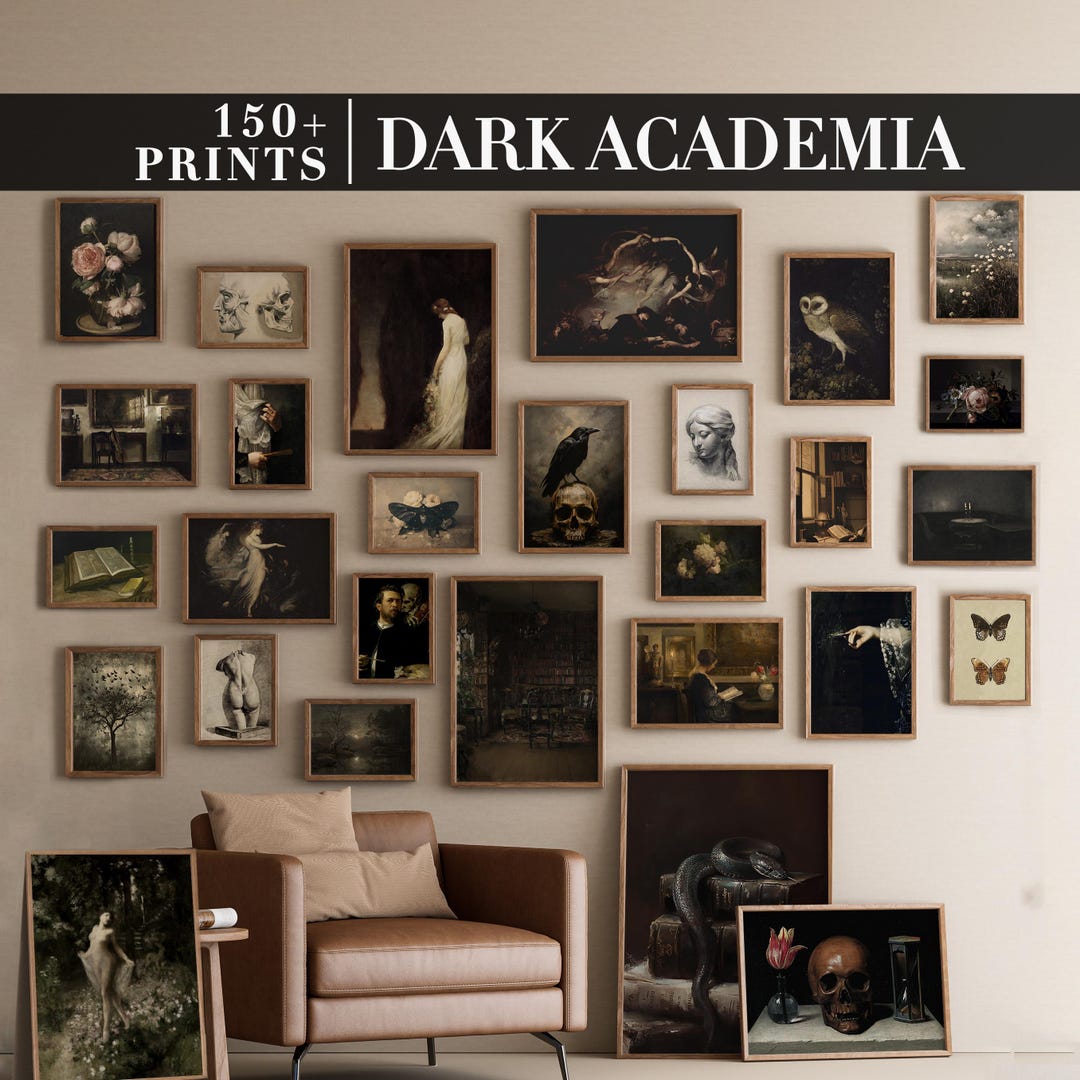 Vintage Gothic Gallery Wall Art Set | Dark Academia Prints (digital ...