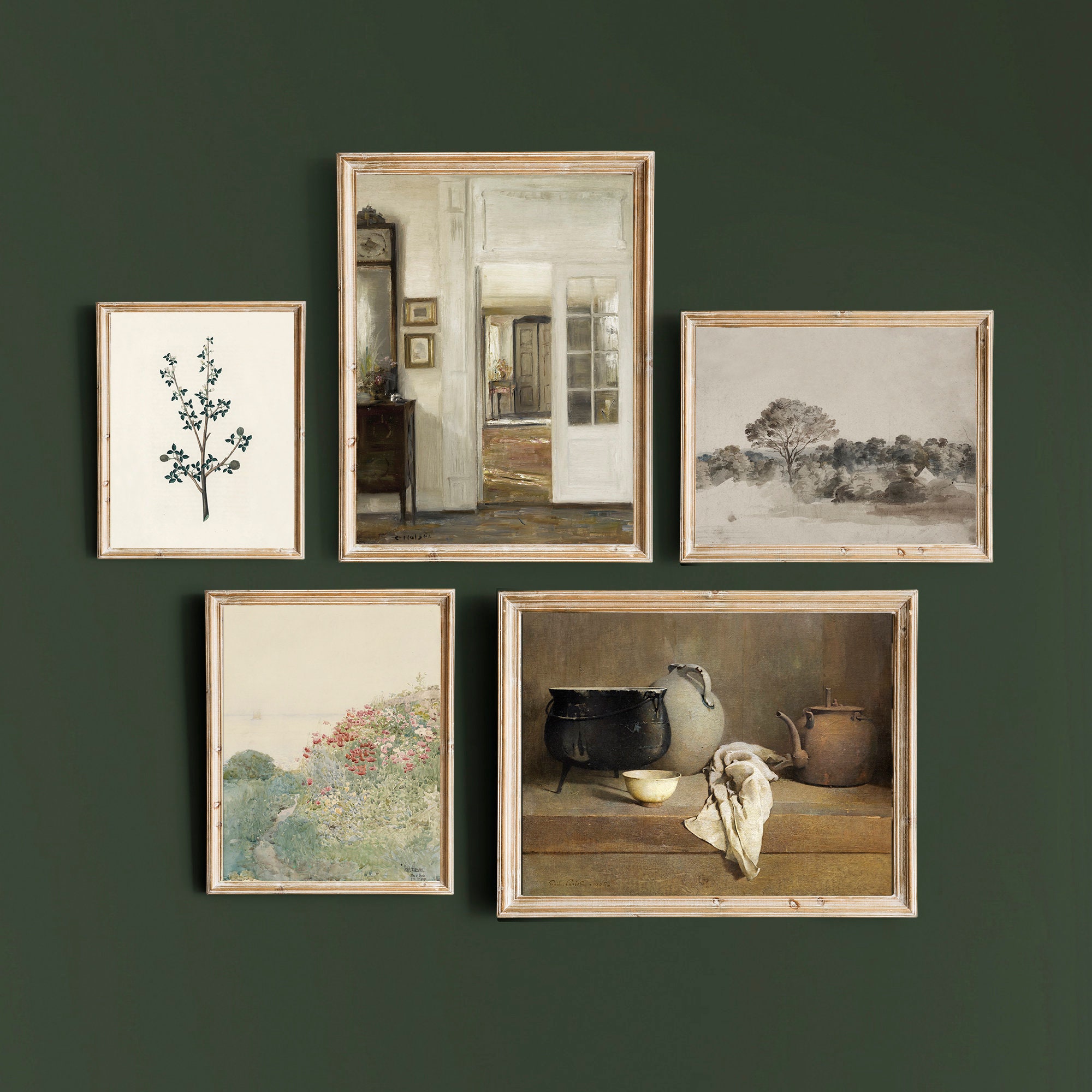 Vintage French Country Gallery Wall Art Set | Antique Neutral Prints ...