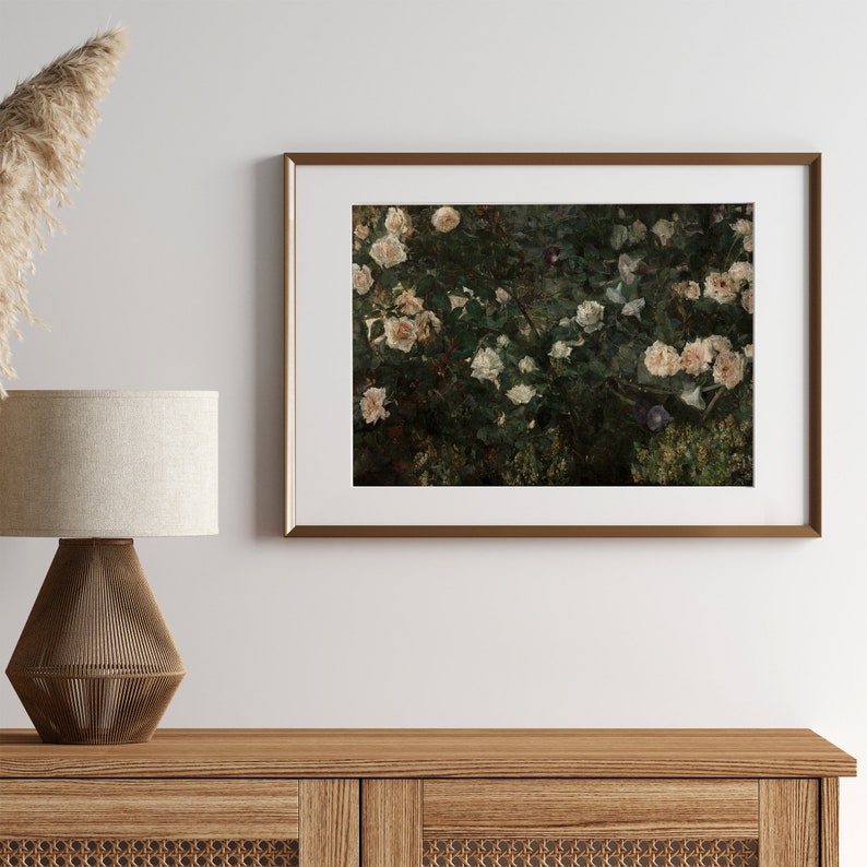 Vintage Rose Garden Oil Painting | Antique Floral Printable (digital ...