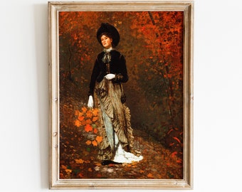 Vintage Portrait Painting Wall Art | Woman Portrait Printable Art | Antique Female Digital Download Art