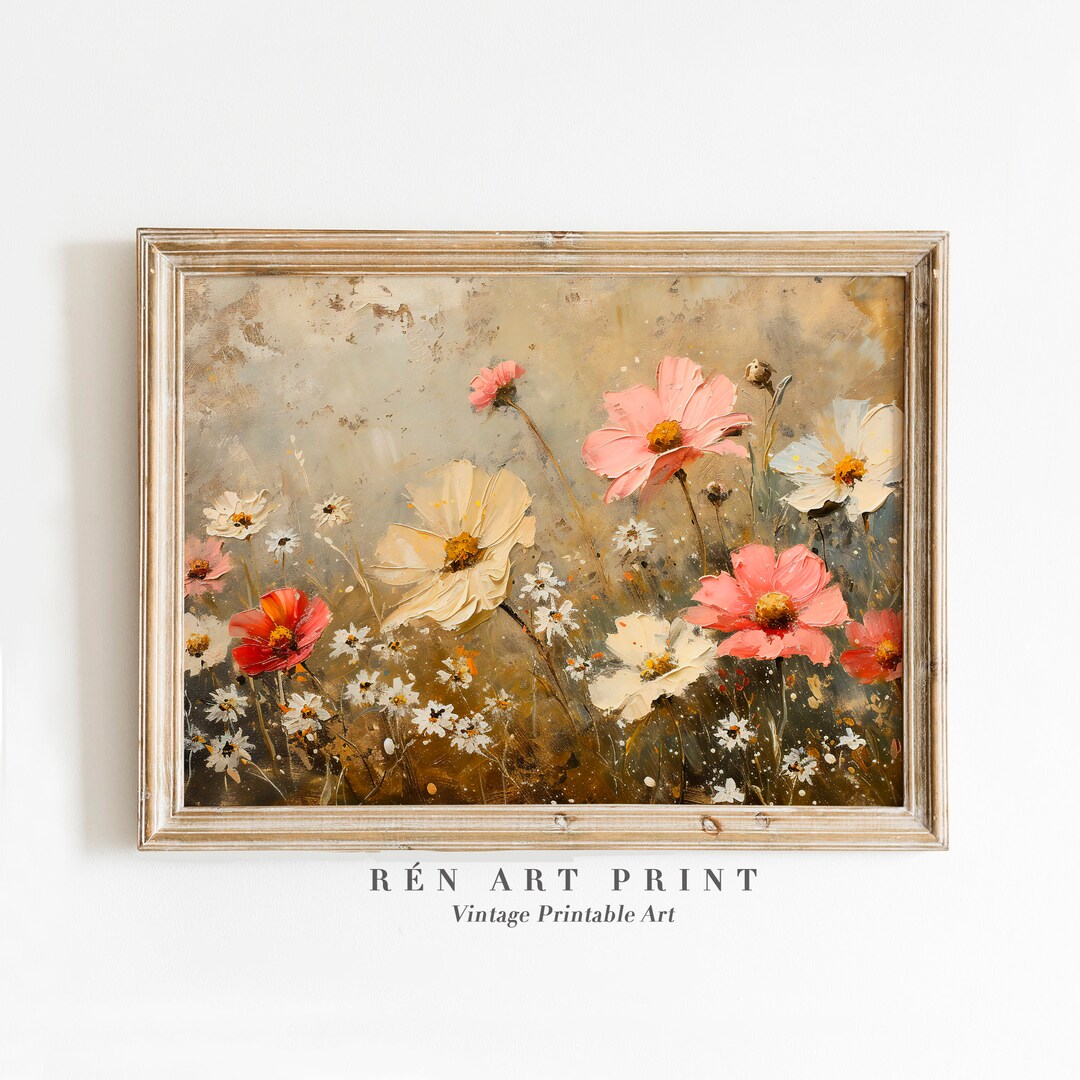 Vintage Wildflower Print | Spring Floral Wall Art | Flower Meadow ...