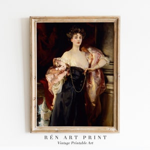 Victorian Woman Portrait Wall Art | Digital Download | Vintage Lady Portrait Painting PRINTABLE | Victorian Wall Decor |Antique Oil Painting