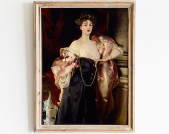 Victorian Woman Portrait | Antique Oil Painting Printable (Digital Download)