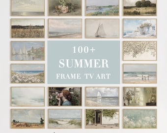 Summer Frame TV Art Set | Samsung Frame TV Art Bundle | Neutral Coastal Frame TV Art | Samsung Frame Tv Art Summer | Vintage Frame Tv Art