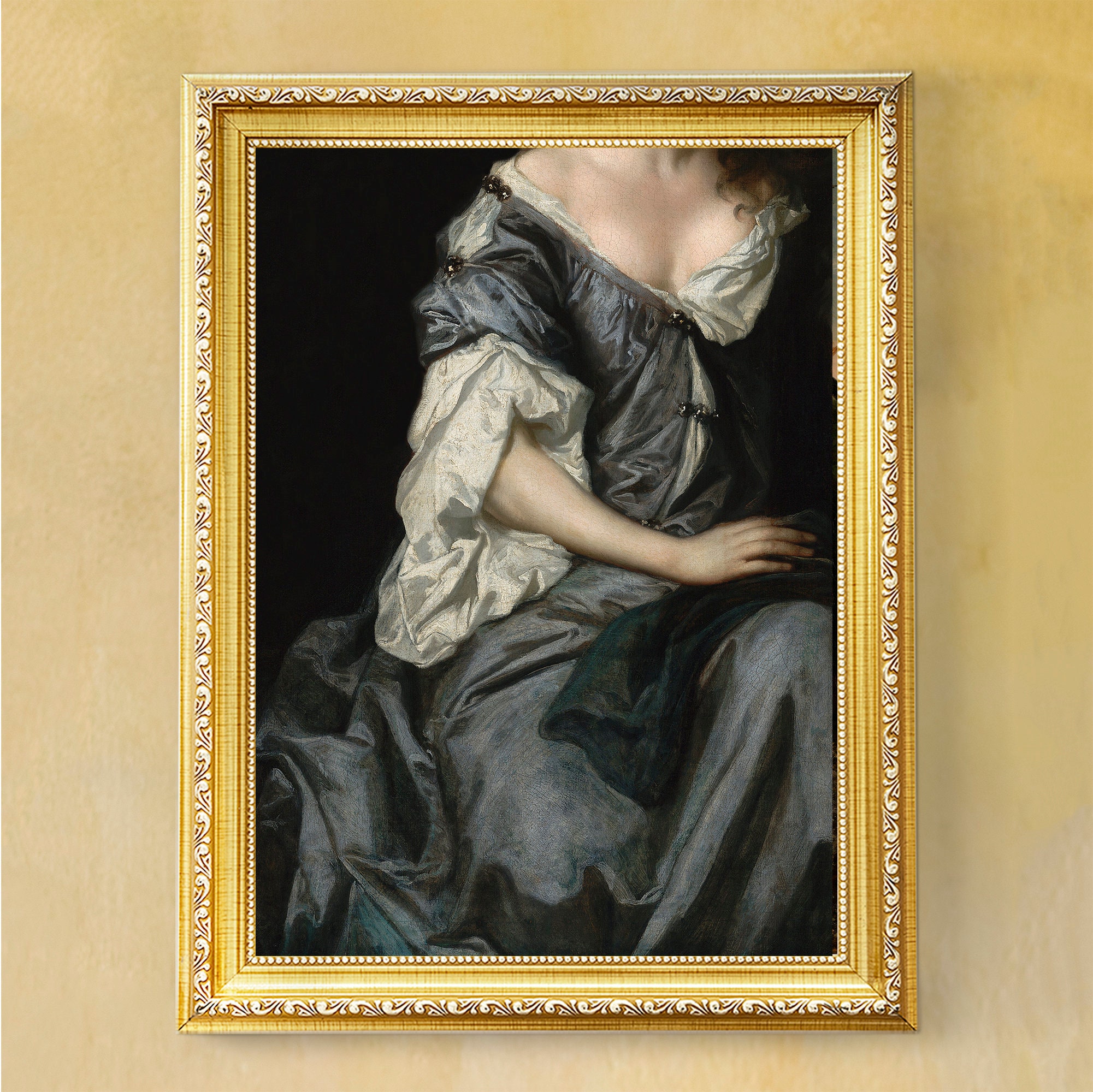 Victorian Woman Portrait Painting | Dark Academia Wall Art (digital ...