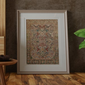 Antique Rug Printable Wall Art | Vintage Textile Pattern Print ...