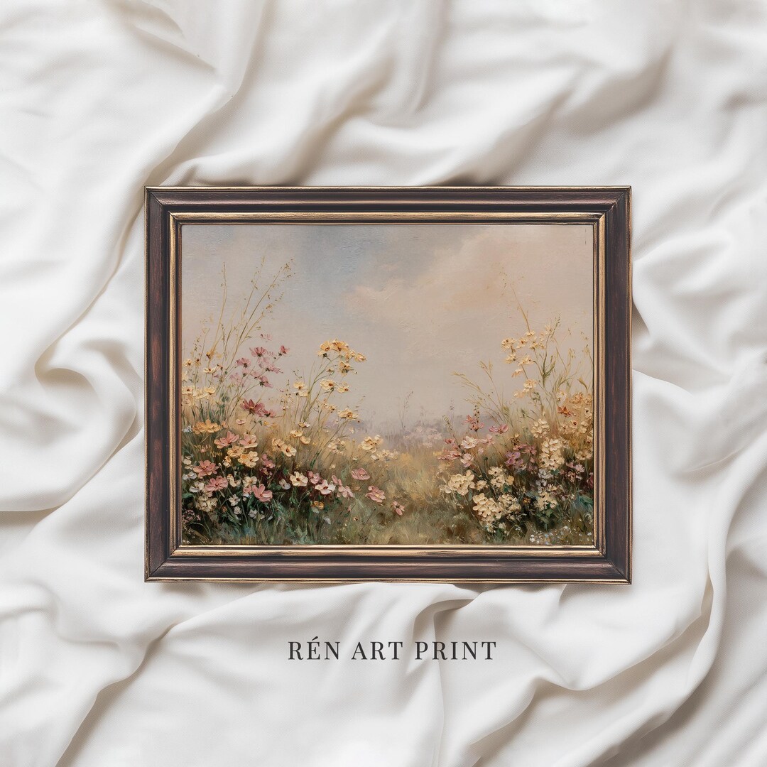 Wildflower Meadow Printable | Spring Floral Landscape Wall Art | French ...
