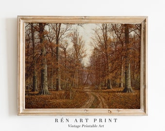 Autumn Landscape Painting | Fall Landscape Wall Art | Nature PRINTABLE Art | Fall Wall Art | Warm Tone Print | Vintage Autumn Painting
