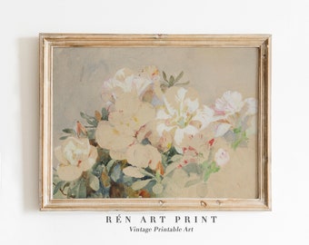 Vintage Rose Painting | French Country Floral Still Life (Digital Print)