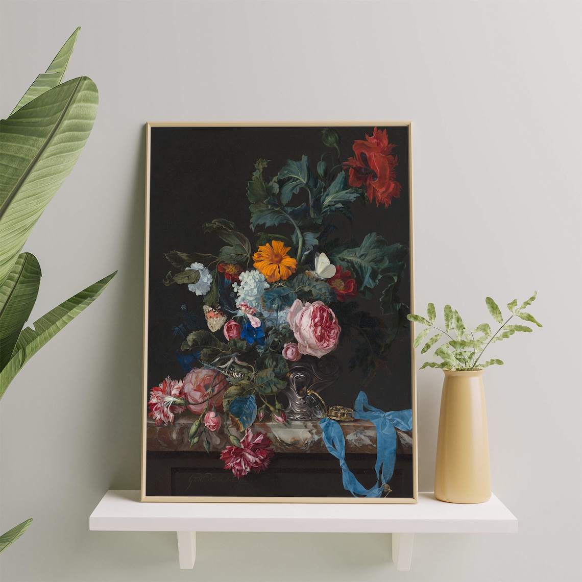 Vintage Flower Painting Wall Art Antique Still Life Etsy