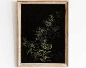 Stimmungsvoller Blumendruck: Stimmungsvolle Vintage Blumenwandkunst (Digitaler Download)