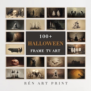 Halloween Frame TV Bundle | Halloween TV Art Set | Autumn Spooky Frame TV Art | Ghost Frame Tv Art Set Halloween Download Witchy Tv Art Set