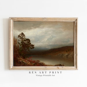 Fall Landscape Wall Art | Autumn Landscape Painting | Nature PRINTABLE Art | Moody Fall Landscape Print | Vintage Autumn Painting DIGITAL