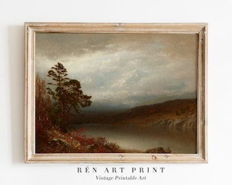 Vintage Fall Landscape Painting | Moody Autumn Print (Digital Download)