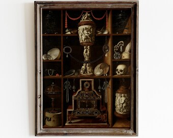 Vintage Cabinet of Curiosities Print | Dark Academia Wall Art (Digital Download)