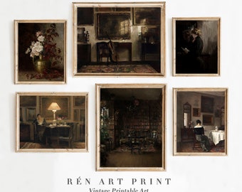 Vintage Gallery Wall Print Set | Victorian Painting, Dark Academia (Digital Download)