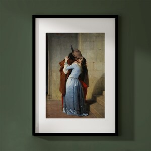 Vintage Kissing Couple Art Print | Antique Romanticism Painting (Digital Download) image 3