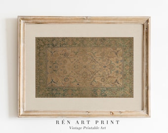 Vintage Persian Rug Art Print | Farmhouse Tapestry (Digital Download)